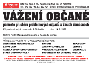 Svoz nebezpečného odpadu 19. 9. 2026